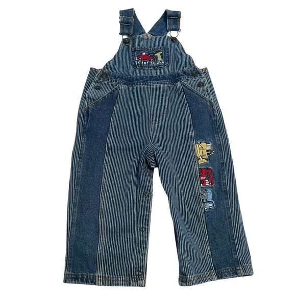 Vintage Small Steps Railroad Stripe Overalls – 24M | T is for Trucks - Picture 1 of 8